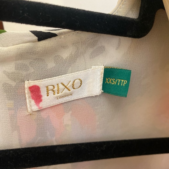 RIXO Midi Dress Camellia Floral Print Pleated Silk Size XX-Small - Picture 6 of 6